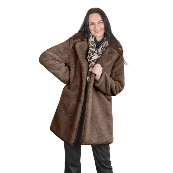 Cas8 Damenmantel F 9617 Kunstfellmantel