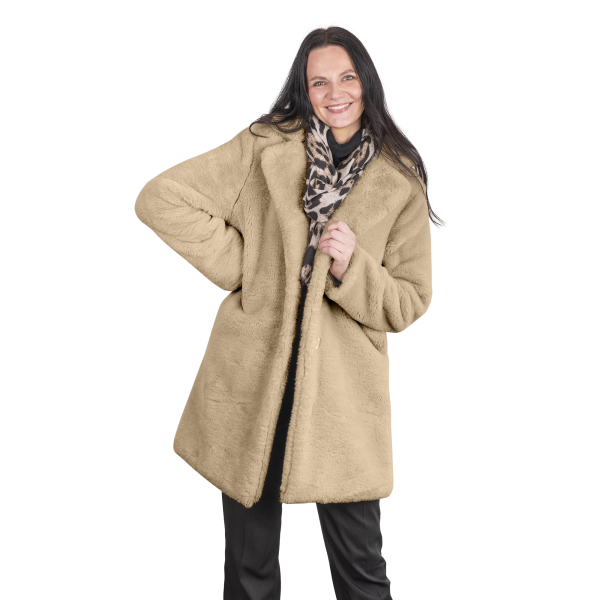Cas8 Damenmantel F 9617 Kunstfellmantel